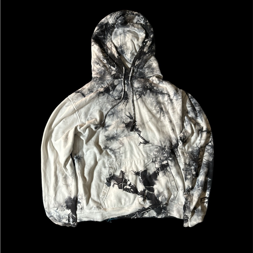 Solve Tie Dye Hooded Sweatshirt, Large, Men’s Black and White Tie-Dye Hoodie